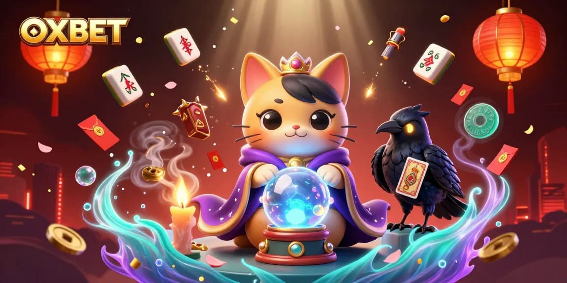 OXBET showcases a stunning 3D fortune teller cat, enriching the online casino experience with mystical elements.