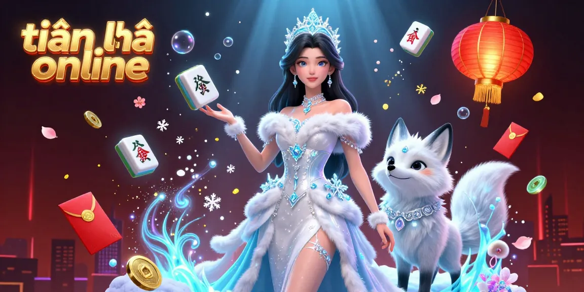 Play tiến lên online with vibrant characters among festive casino elements in this engaging scene.