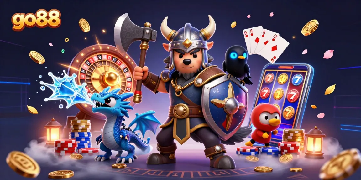 Experience thrilling gaming at go88 with dynamic characters, slots, and casino elements.