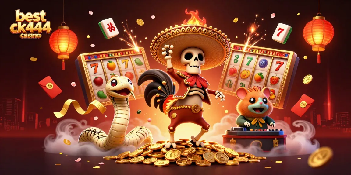 Enjoy the excitement at the best ck444 casino with vibrant 3D characters celebrating on golden coins.