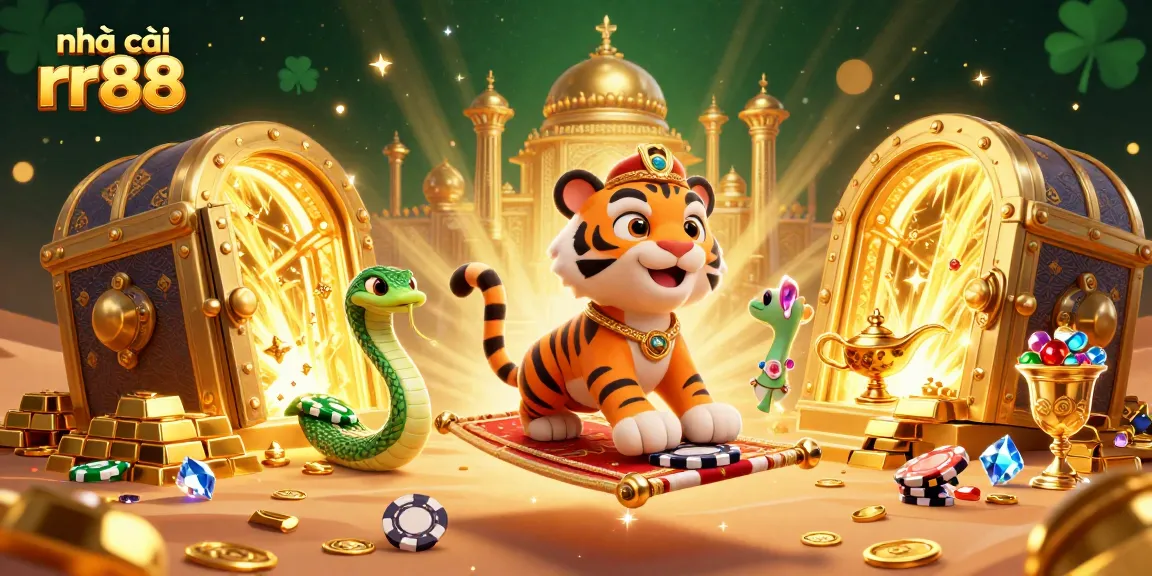 Experience gaming excitement at nhà cái rr88 with vibrant casino elements and rich 3D decoration.